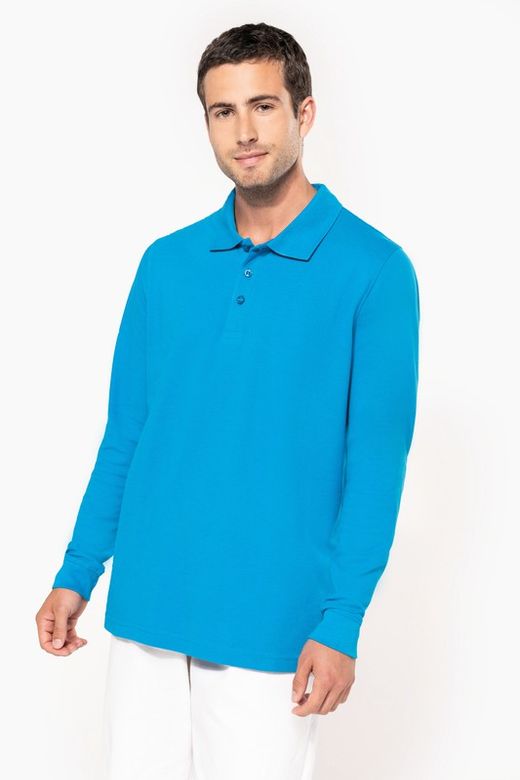 Langarm-Piqué-Polo für Herren