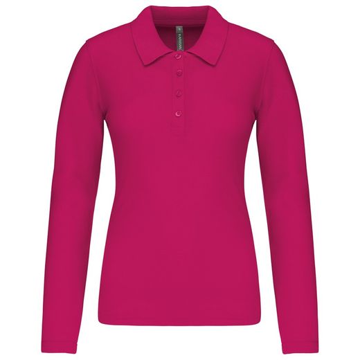 Langarm-Piqué-Polo für Damen