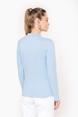 Langarm-Piqué-Polo für Damen