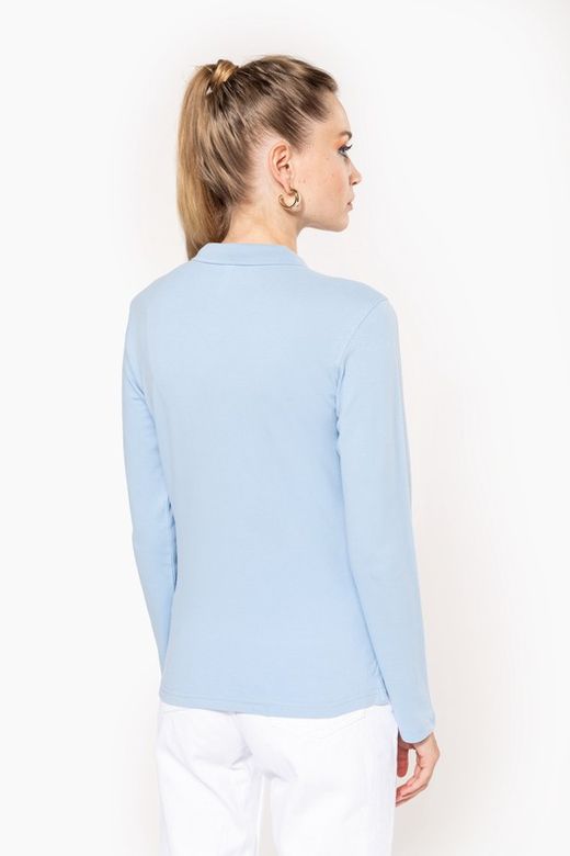 Langarm-Piqué-Polo für Damen