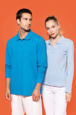 Langarm-Piqué-Polo für Damen