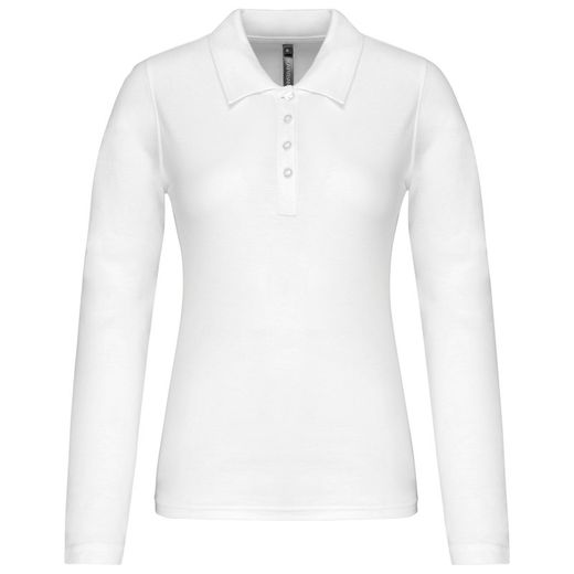 Langarm-Piqué-Polo für Damen