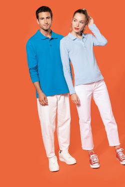 Langarm-Piqué-Polo für Damen