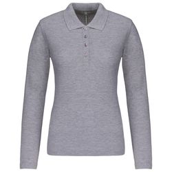 Langarm-Piqué-Polo für Damen