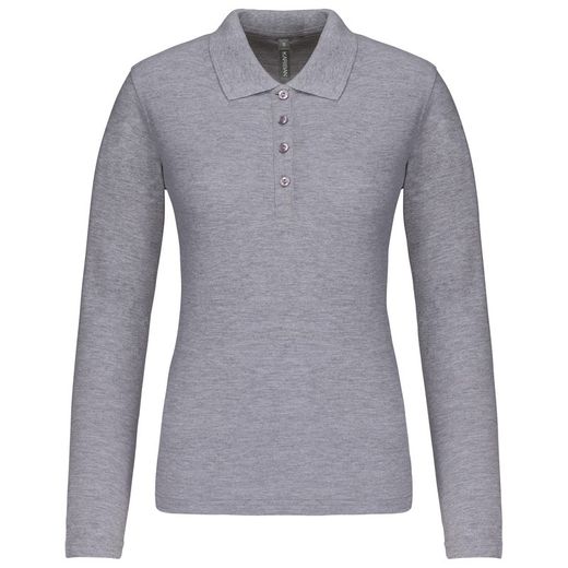 Langarm-Piqué-Polo für Damen