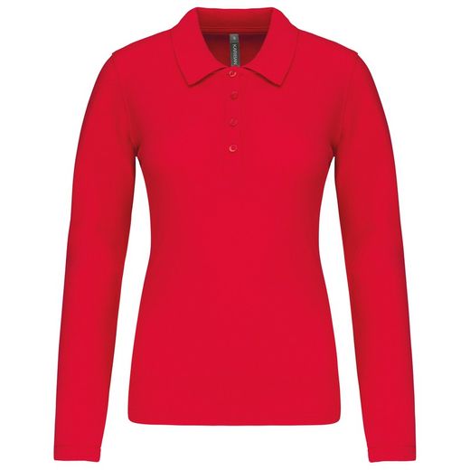 Langarm-Piqué-Polo für Damen