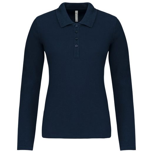 Langarm-Piqué-Polo für Damen
