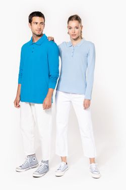 Polo Piqué De Manga Larga De Mujer