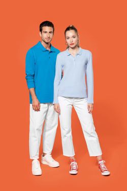 Langarm-Piqué-Polo für Damen