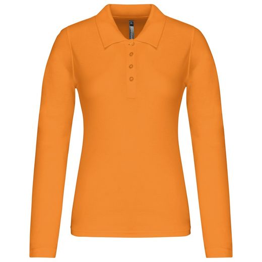 Langarm-Piqué-Polo für Damen