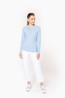 Langarm-Piqué-Polo für Damen