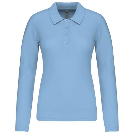 Langarm-Piqué-Polo für Damen