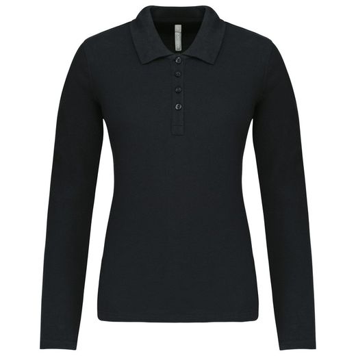Langarm-Piqué-Polo für Damen