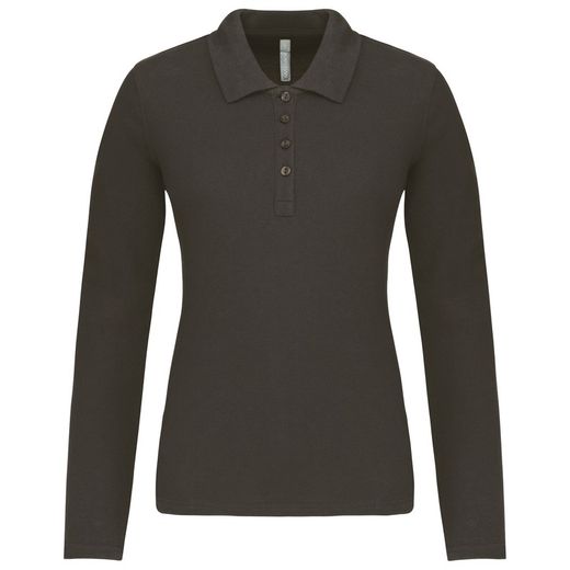 Langarm-Piqué-Polo für Damen