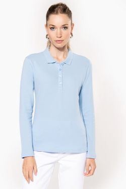 Langarm-Piqué-Polo für Damen