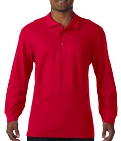 Herren Double Pique Polo Langarm