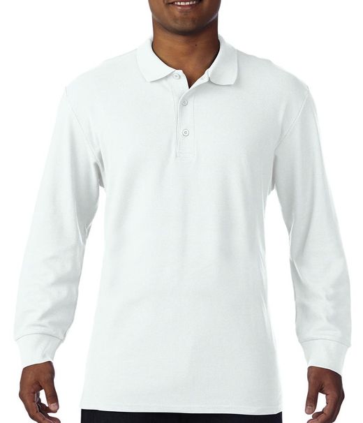Herren Double Pique Polo Langarm