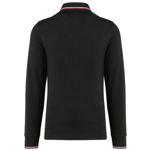 Polo maille piquée manches longues homme