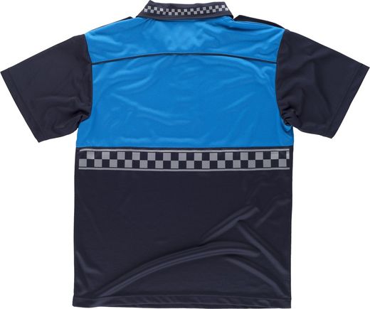 Kombiniertes kurzärmeliges Polizei-Poloshirt mit heißversiegeltem Reflexstreifen und Schulterpolstern in Marineblau