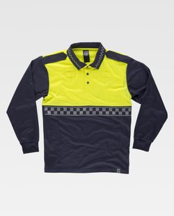Polo Policía manga larga combinado Marino Amarillo