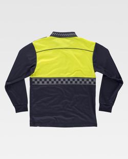 Polo Policía manga larga combinado Marino Amarillo