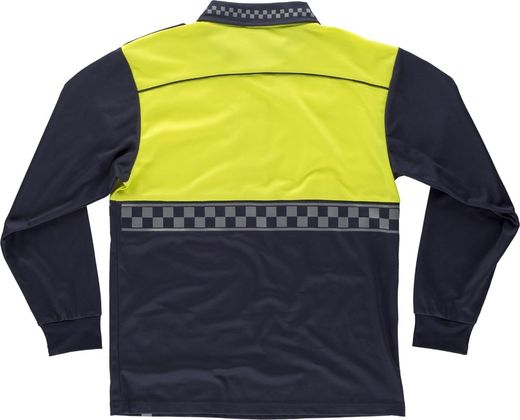 Polo Policía manga larga combinado Marino Amarillo