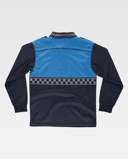 Polo Policía manga larga combinado Marino Celeste