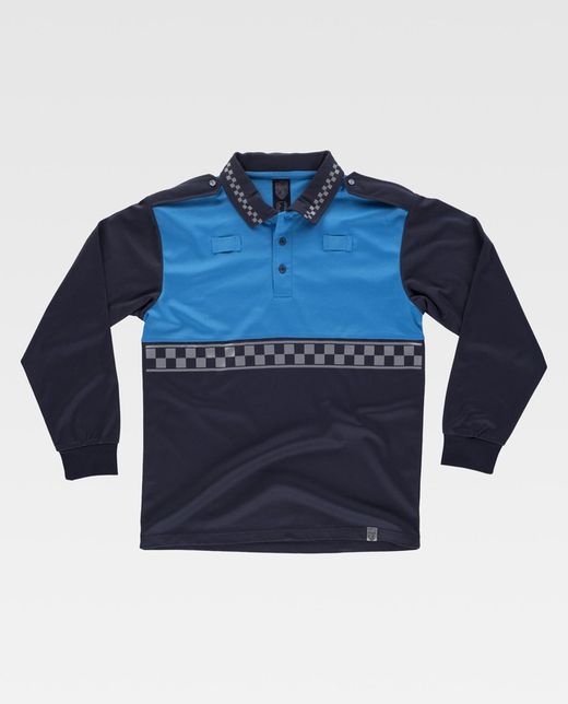 Polo Policía manga larga combinado Marino Celeste