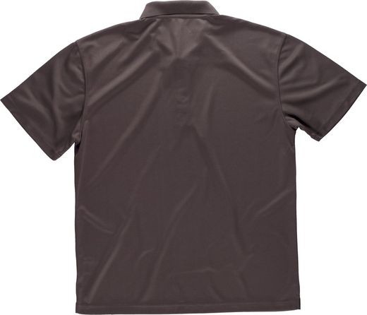 Camisa polo técnica de manga curta, combinada com as cores flúor Marrom