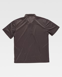 Camisa polo técnica de manga curta, combinada com as cores flúor Marrom
