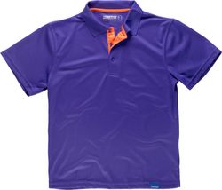 Polo técnico de manga corta, combinado  flúor / Morado