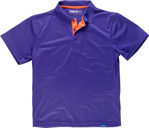 Polo tecnica a maniche corte, abbinata ai colori fluoro Viola