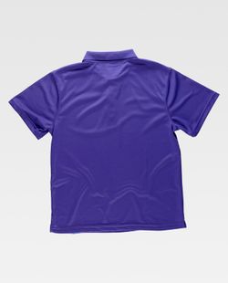 Polo técnico de manga corta, combinado  flúor / Morado
