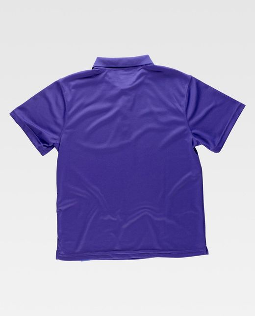 Polo técnico de manga corta, combinado  flúor / Morado