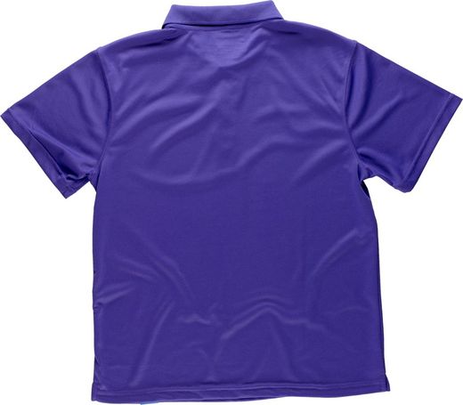 Polo técnico de manga corta, combinado  flúor / Morado