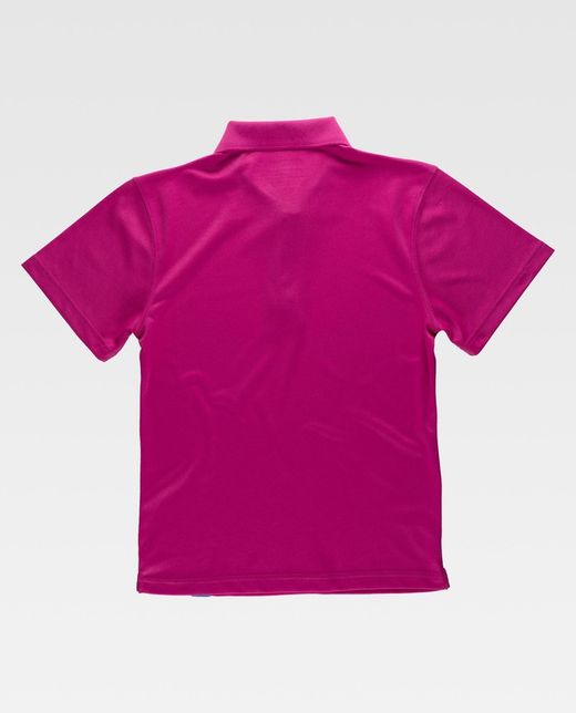Polo tecnica a maniche corte, abbinata a colori fluorescenti fucsia rosa