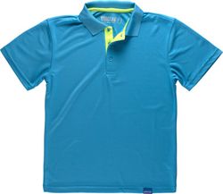 Polo técnico de manga corta flúor / Turquesa