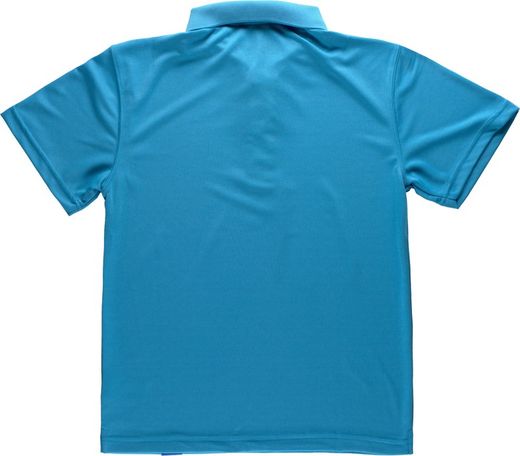 Polo tecnica a maniche corte, abbinata ai colori fluoro turchese