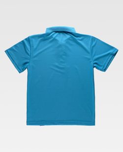 Polo tecnica a maniche corte, abbinata ai colori fluoro turchese