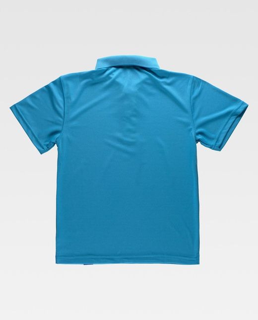Polo tecnica a maniche corte, abbinata ai colori fluoro turchese