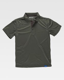 Technisches kurzärmeliges Poloshirt, kombiniert mit den Fluorfarben Hunting Green