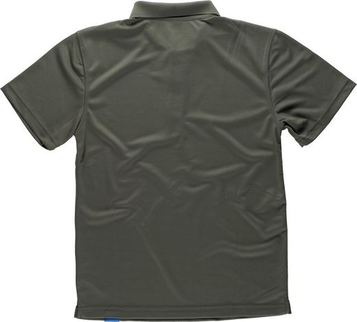 Technisches kurzärmeliges Poloshirt, kombiniert mit den Fluorfarben Hunting Green