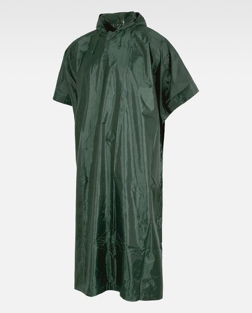 Regenmantelponcho mit Kapuze Dunkelgrün