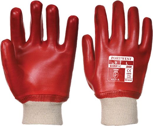 Guanti PVC con polsino a maglia elasticizzato