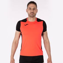 Record Ii Short Sleeve T-Shirt Fluor Coral Black