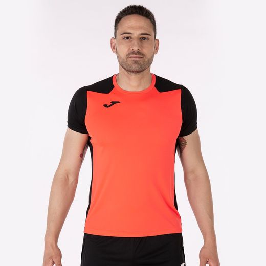Record Ii Short Sleeve T-Shirt Fluor Coral Black
