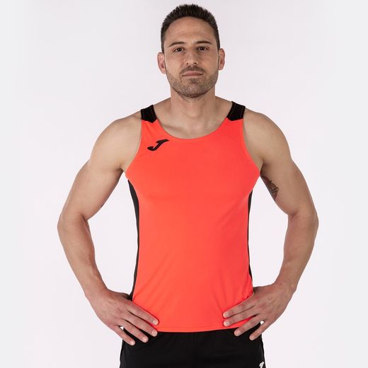 Record Ii Tank Top Fluor Coral Black