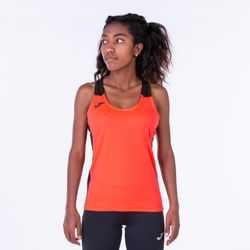 Record Ii Tank Top Fluor Coral Black
