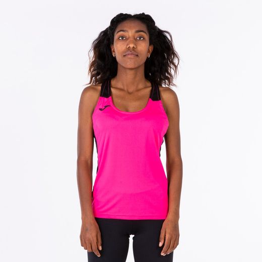Record Ii Tank Top Fluor Pink Black