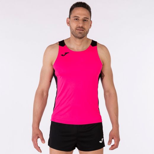 Record Ii Tank Top Fluor Pink Black